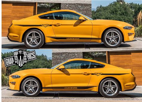 4x Decal Sticker Vinyl Side Racing Stripes Compatible With Ford Mustang