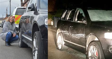 A Volunteer Got Teary Eyed After All Four Tires Were Slashed By Someone While She Was Out