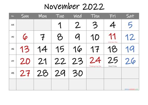 November 2022 Free Printable Calendar Template Noif22m35