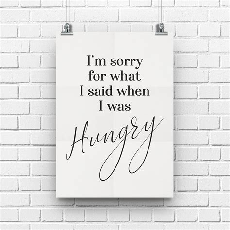 Funny Kitchen Quote Wall Art Kitchen Wall Decor Funny T Hangry