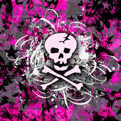Pink Skull And Crossbones Background