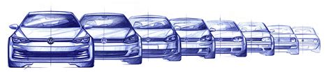 volkswagen 8th gen golf design evolution sketches car body design
