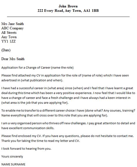 Persuasive career change cover letter samples. Job Change Cover Letter Template - Online Cover Letter Library