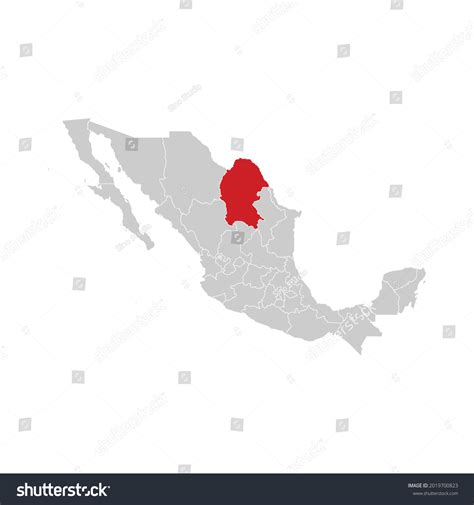 Location Coahuila Mexico Map Vector Stock Vector Royalty Free