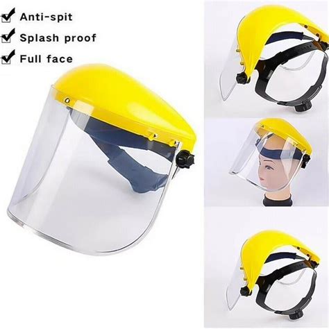 Safety Full Face Shield Clear Flip Up Visor With Hard Hat Anti Splash