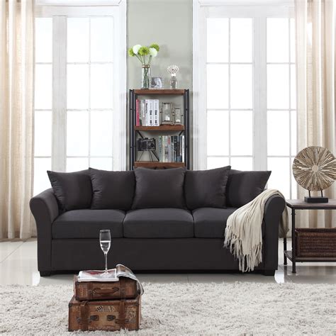 Classic And Traditional Comfortable Linen Fabric Sofa Living Room Couch