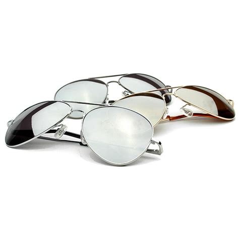 Premium Mirrored Aviator Top Gun Sunglasses W Spring Loaded Temples Sunglassla