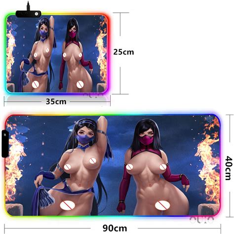 Mortal Kombat Gaming Mouse Pad Sexy Naked Girls Nipples Big Breast Tits