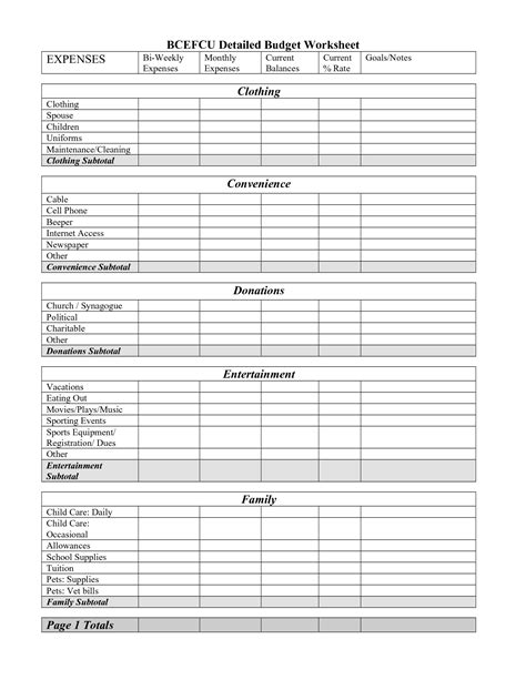 Divorce Income And Expense Worksheet
