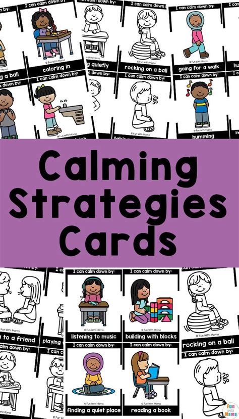 Calming Strategies Calm Down Cards In 2020 Calming Strategies