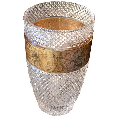 Secessionist Moser Amethyst Crystal Vase With Gold Etched Frieze Estate Find For Sale At 1stdibs