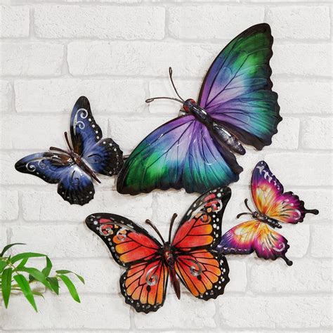Kaleidoscope Butterfly Metal Wall Art Ornament For Home And Garden