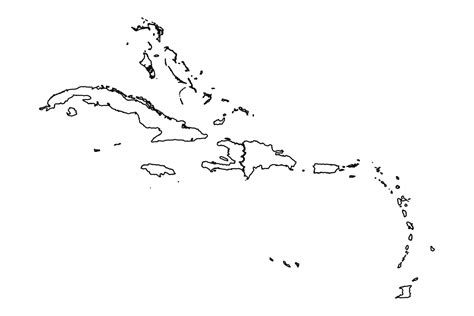 Outline Sketch Map Of Caribbean With States And Cities 25843926 Vector