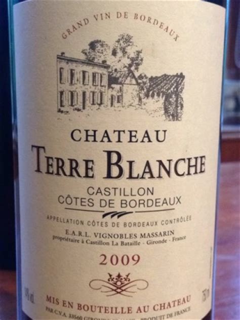 Castillon côtes de bordeaux (depuis 2008) voir côtes de castillon, l'ancien nom de l'appellation, vin rouge : Château Terre Blanche Castillon Côtes De Bordeaux | Wine Info
