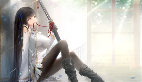 Anime Girls Katana Wallpapers Hd Desktop And Mobile Backgrounds