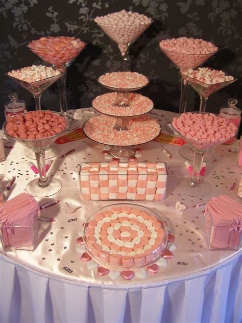 Pink And White Sweet Table Candy Bar Wedding Sweet Buffet Candy