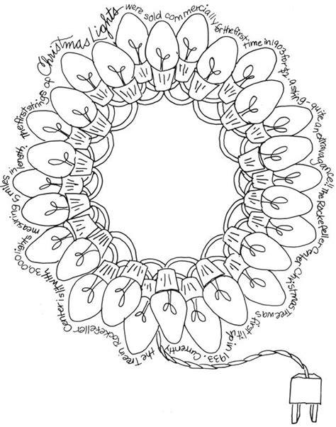 100% free christmas coloring pages. Christmas, yule, holiday light wreath Coloring page free ...