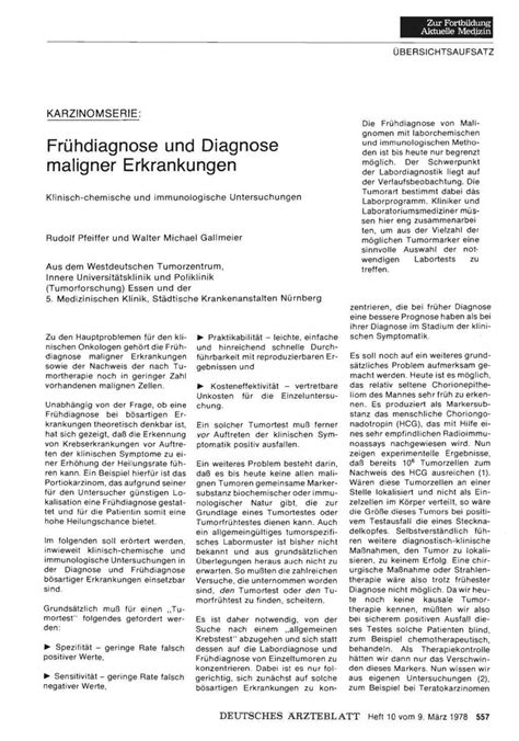 Karzinomserie Frühdiagnose Und Diagnose Maligner Erkrankungen