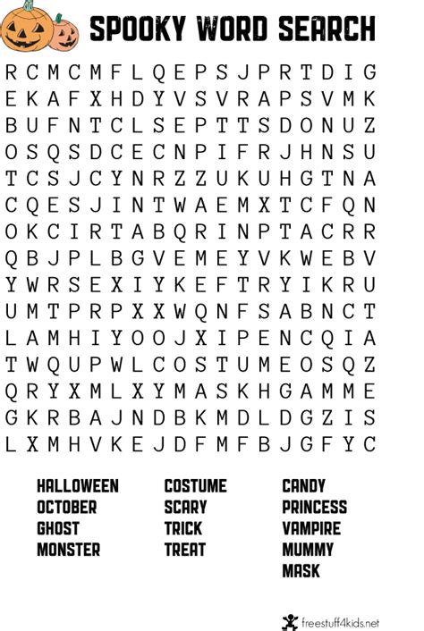 Printable Word Searches For Halloween