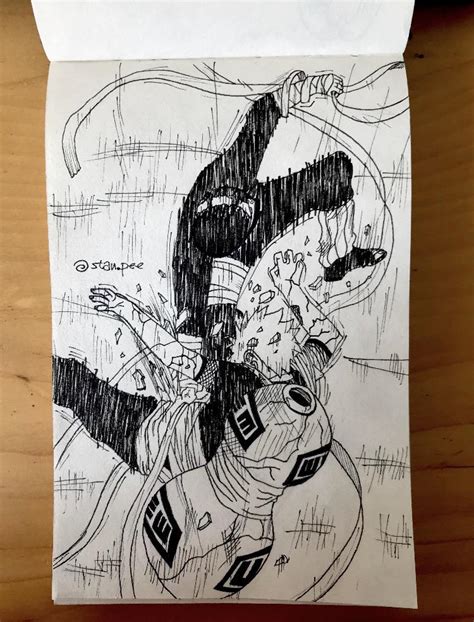Art Sketched Gaara Vs Rock Lee From Naruto Rmanga