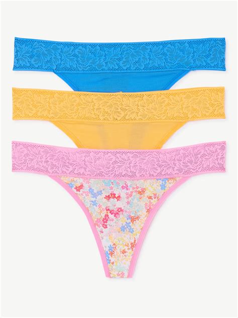 Joyspun Women S Lace And Modal Thong Panties 3 Pack Sizes Xs To 3x