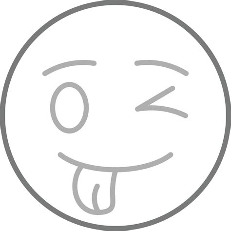 Crazy Emoji Greyscale Line Icon 8215064 Vector Art At Vecteezy