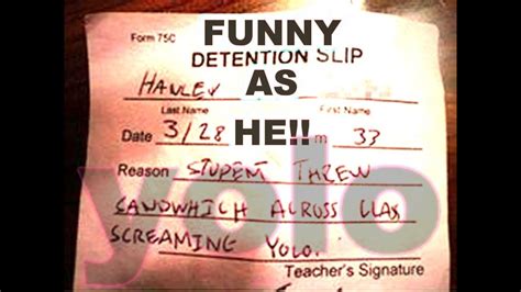 funny detention slips that will make you lol youtube