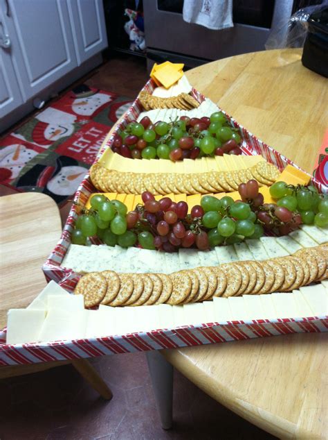 Christmas Tree Cheese Cracker Platter With Handmade Cardboard And Duck