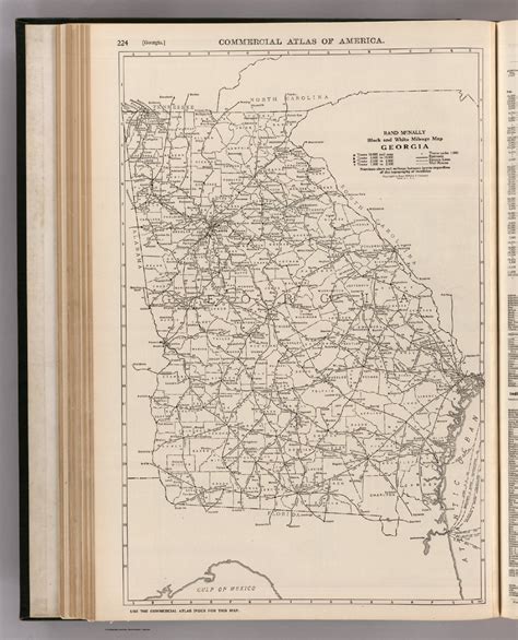 Commercial Atlas Of America Rand Mcnally Black And White Mileage Map
