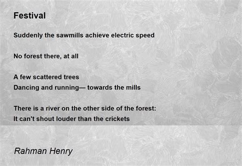 Festival Festival Poem By Rahman Henry