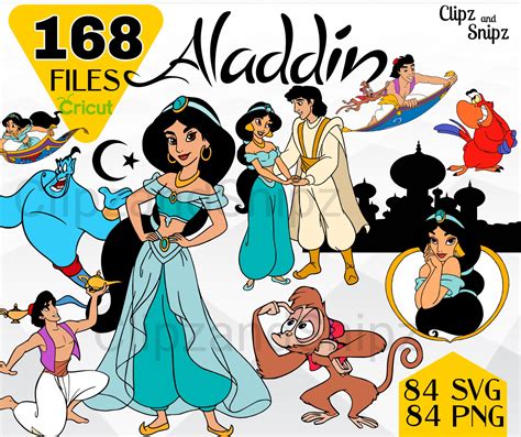 Aladdin Jasmine Svg Png Clipart Layered Files For Cricut Cut Etsy