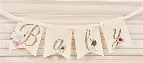 Baby Girl Flower Baby Banner Baby Shower Banner Pink And Etsy
