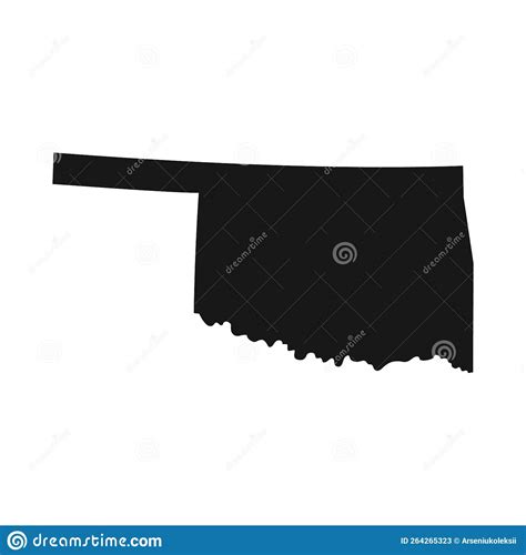 Simplified Black Silhouette Of Oklahoma State Border Stock Vector