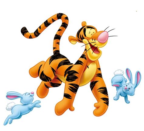 The Tiggers Are Playing With Each Other In Front Of An Orange Tiger And