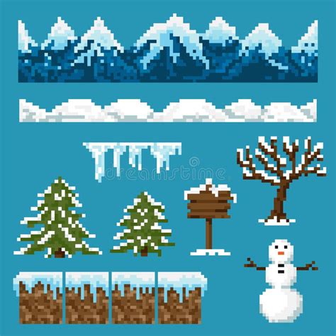 Pixel Art Winter Town Scene Pixel Art Pixel Art Games Pixel Art Images