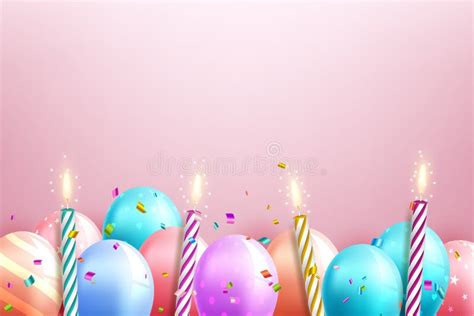 Template For Happy Birthday Card With Place For Text Stock Vector