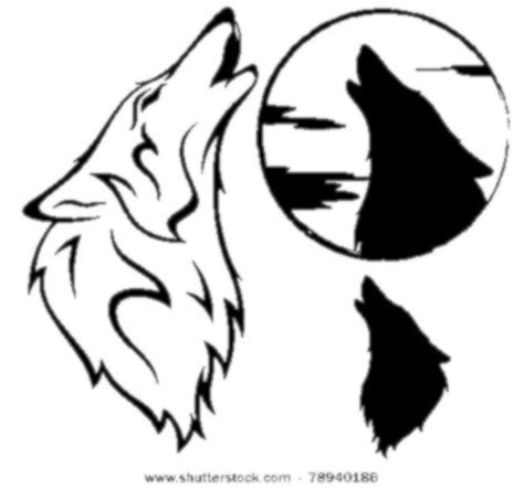 Female black and white wolf anime. Stock Vector Howling Wolf Vector Illustration Outline ...
