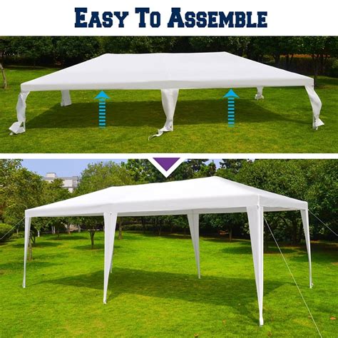This is a free standing aluminum pipe structures that has no center poles. Zimtown 10'x 20' Outdoor EZ Pop up Party Tent Wedding ...