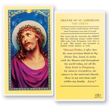 Prayer Of St Gertrude The Great Laminated Prayer Cards 25 Pack