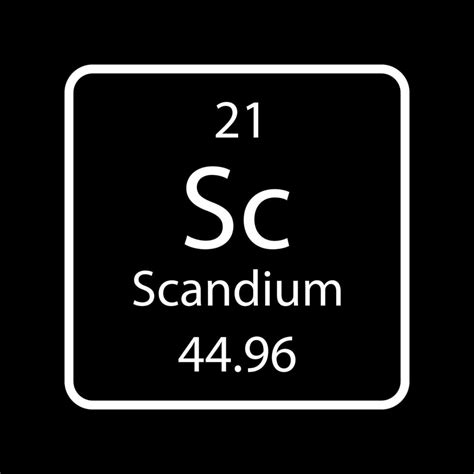 Scandium Symbol Chemical Element Of The Periodic Table Vector Illustration Vector