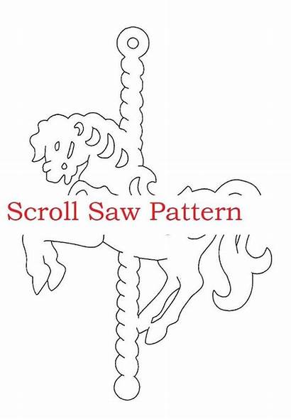 Pattern Carousel Scroll Saw Horse Patterns Woodworking