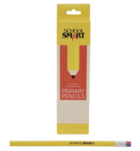 School Smart Primary Pencils Thick Tips Yellow Pack Of 12