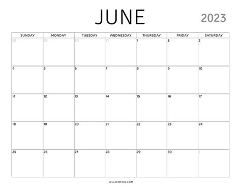 June 2023 Calendar With June 2023 Written In The Top Center Calendar