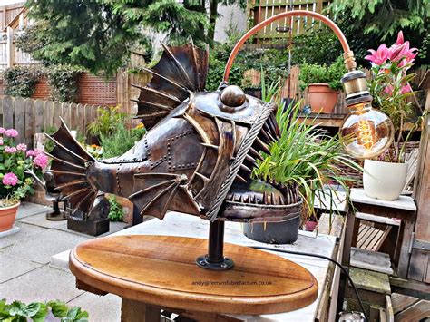 It's a unique piece of art that also has a practical use as it can be used to light your workspace or bedroom. Angler Fish Lamp , Me, Steel, 2020 : Art