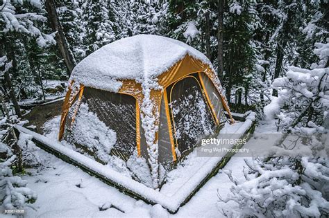 Heavy Snow At Lake Ohara Campground Yoho National Park British Columbia
