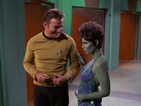 Yvonne Craig William Shatner As Captain Kirk Marta Star Trek Photo