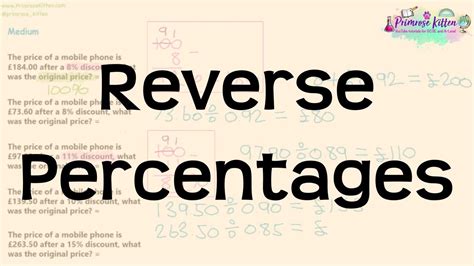 Reverse Percentages Revision For Maths Gcse And Igcse Youtube