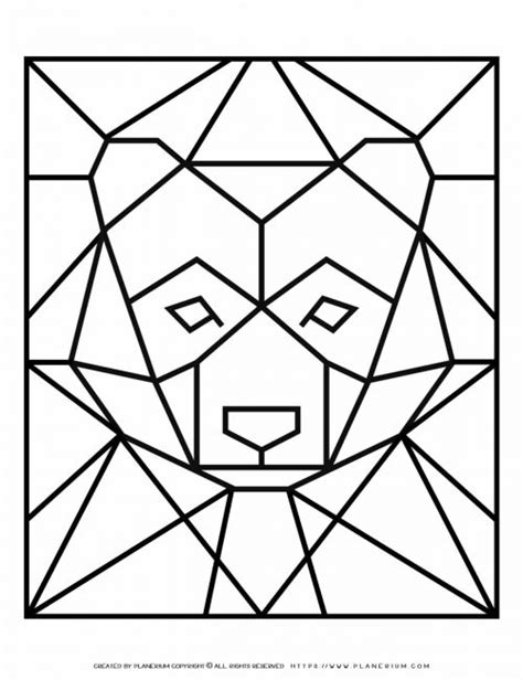 Adult Coloring Pages Geometric Bear Planerium