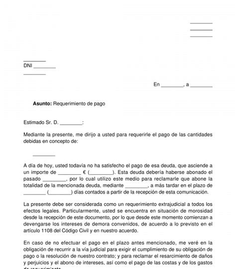 Modelo Carta Documento Intimacion De Pago Factura Modelo De Informe