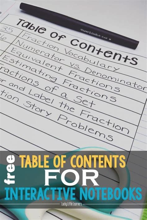 Interactive Notebooks Notebooks And Table Of Contents Template On